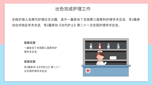 可爱风护士长年终报告PPT模板