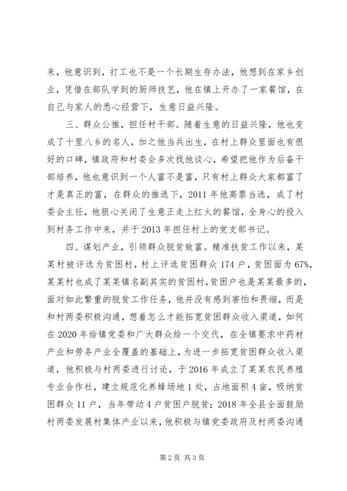 村党支部书记致富能手个人典型材料.docx