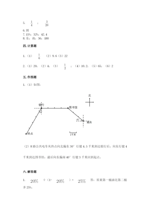 小学数学六年级上册期末测试卷带答案（能力提升）.docx