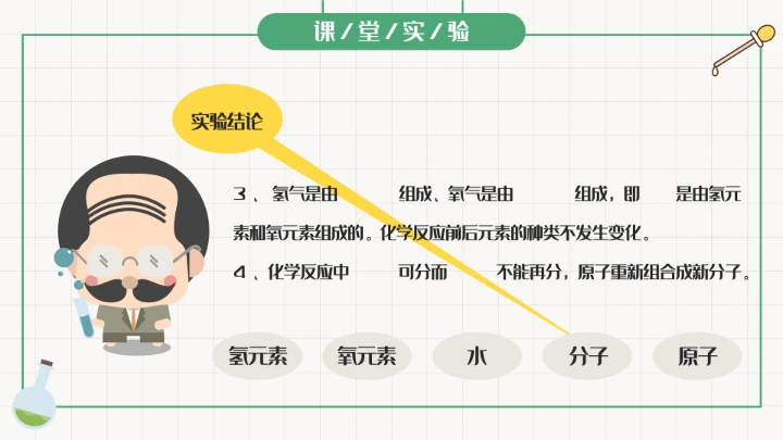 初中化学课水的组成教学课件通用PPT模板