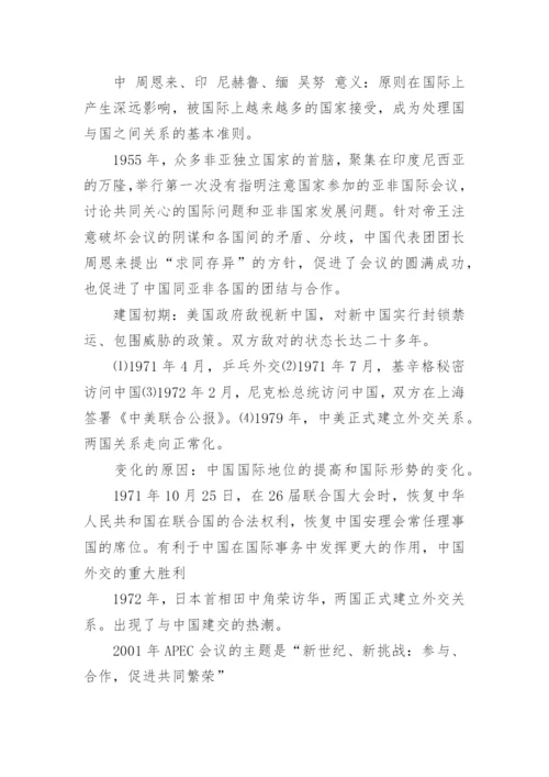 人教版初二下册历史知识点归纳总结.docx