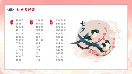 橙色国潮卡通七夕节传说PPT模板