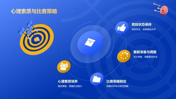 蓝色3D风射箭奥运项目科普PPT模板