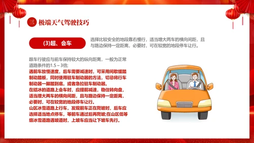 红色喜庆大气切换式春节交通安全平安春运PPT