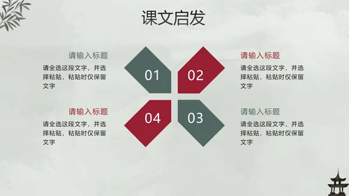 古风手绘水墨中国风语文教学说课PPT模板
