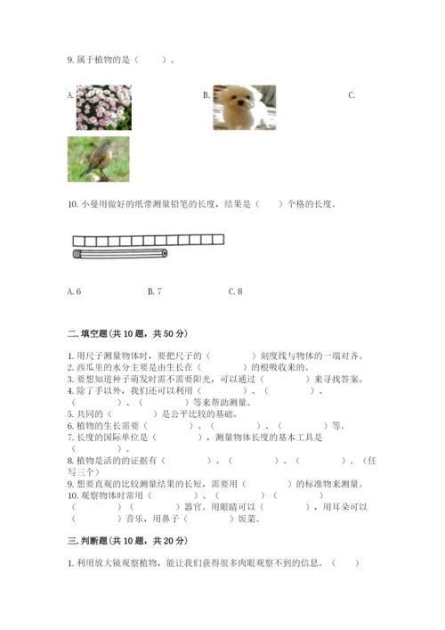 教科版一年级上册科学期末测试卷附答案ab卷.docx