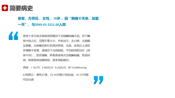 急性心梗术后护理查房通用PPT模板