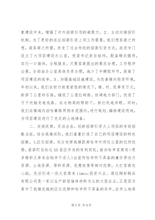 乡镇招商引资典型经验发言材料.docx