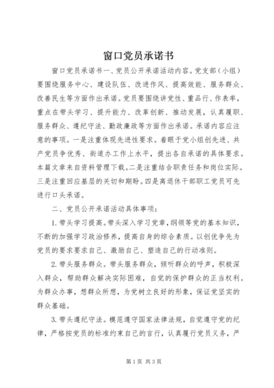 窗口党员承诺书.docx