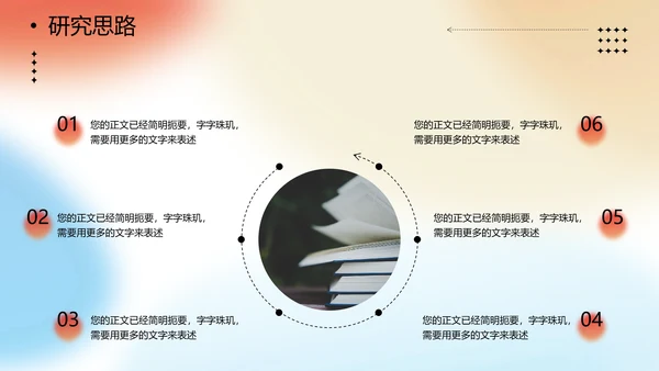 弥散光论文答辩渐变PPT模板