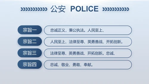 蓝色大气公安警察年度工作计划动态PPT
