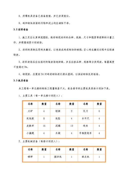 恒大御峰砌体工程施工方案