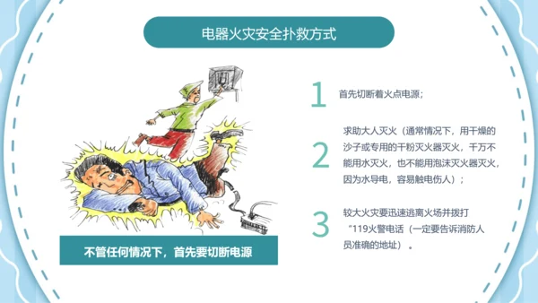 可爱卡通安全用电主题班会PPT课件