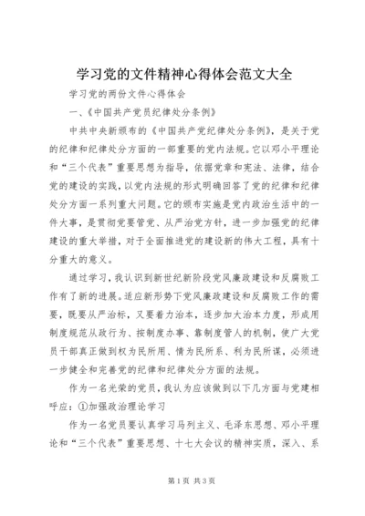 学习党的文件精神心得体会范文大全 (3).docx