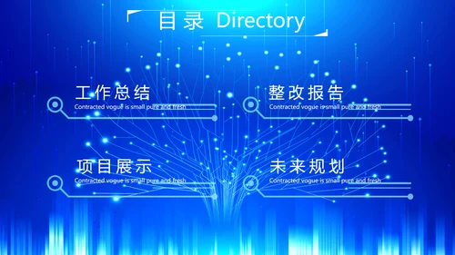 蓝色科技网络信息化互联网软件科技商务动态PPT