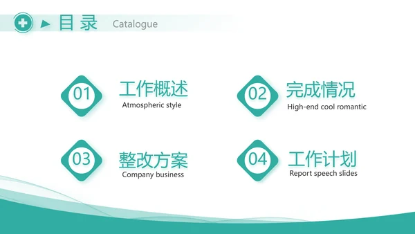 蓝色医疗医药代表工作汇报PPT
