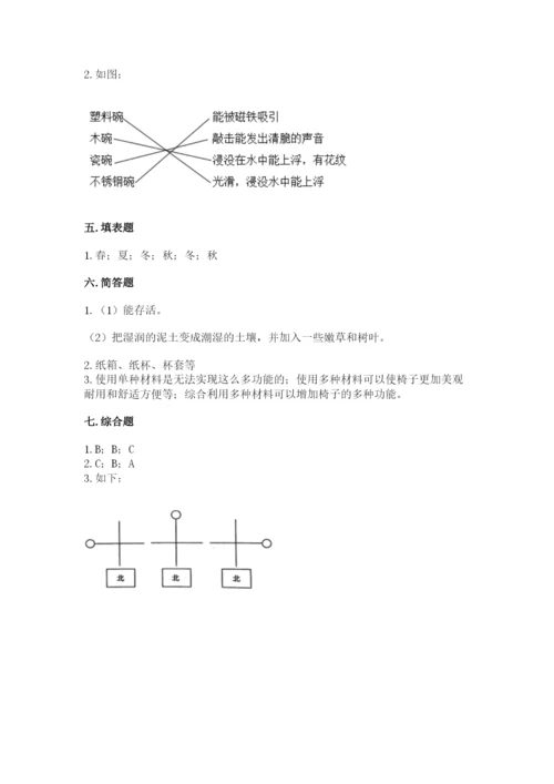教科版小学二年级上册科学期末测试卷【黄金题型】.docx