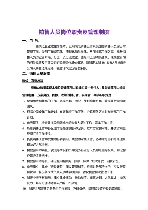 销售人员岗位职责及管理制度.docx