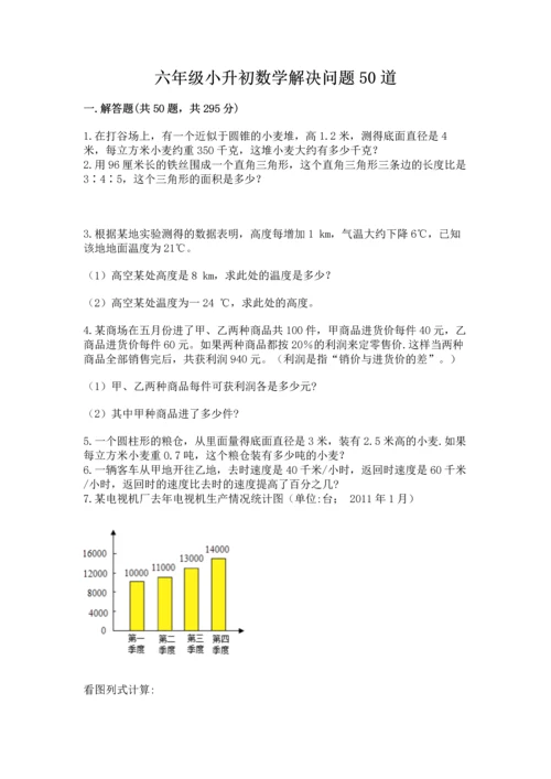 六年级小升初数学解决问题50道含答案【名师推荐】.docx