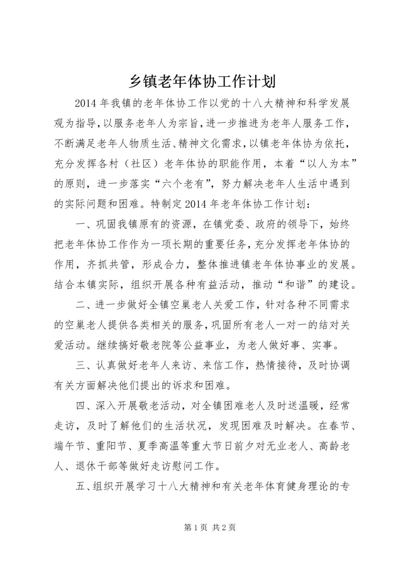 乡镇老年体协工作计划.docx