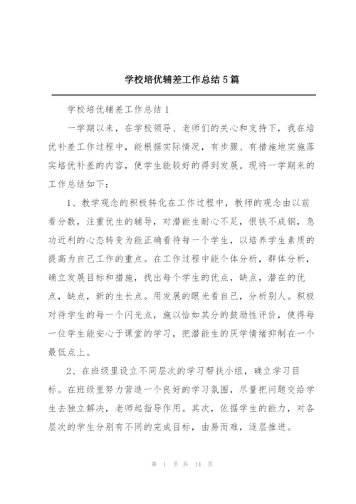 学校培优辅差工作总结5篇.docx