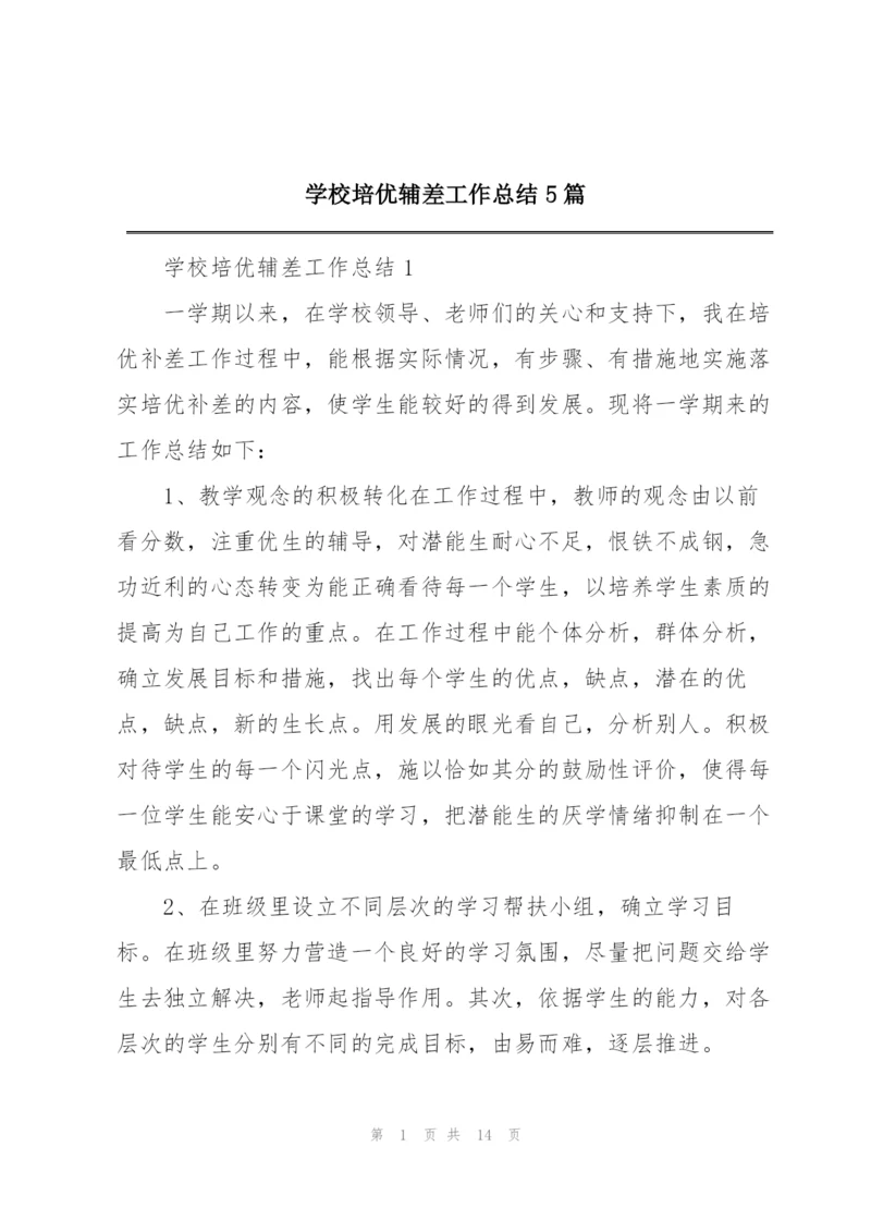 学校培优辅差工作总结5篇.docx