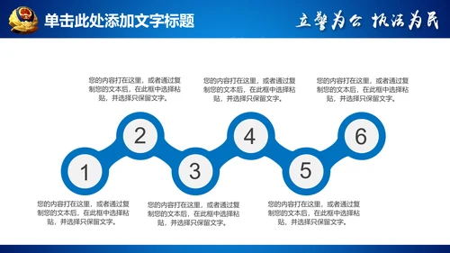 蓝色公安局警察交警队特警派出所民警PPT