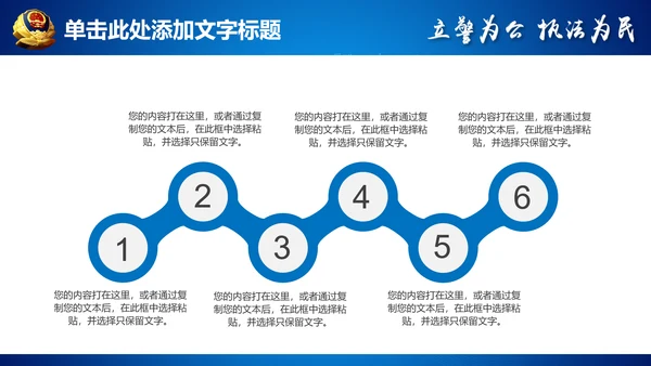 蓝色公安局警察交警队特警派出所民警PPT