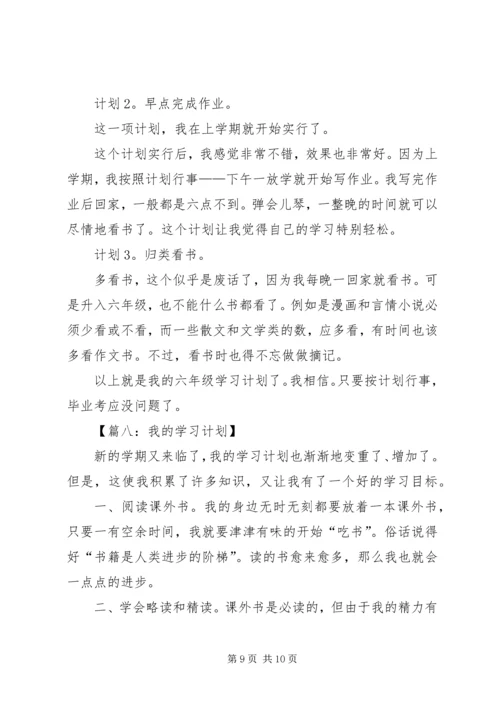 我的学习计划优秀范文.docx