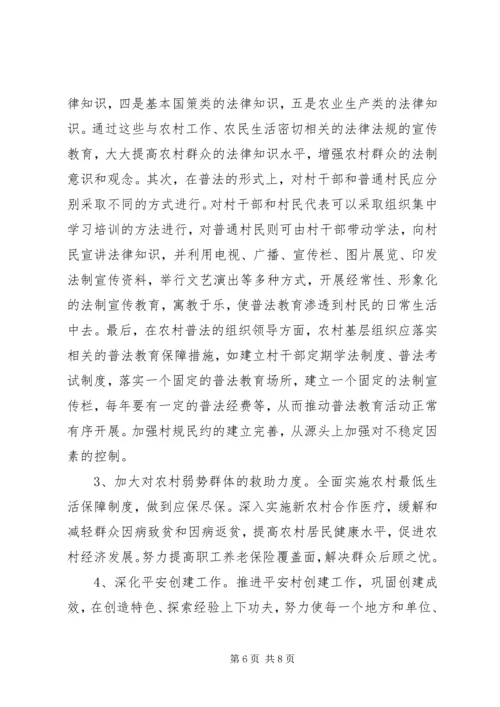 影响农村社会稳定工作的调研报告 (2).docx