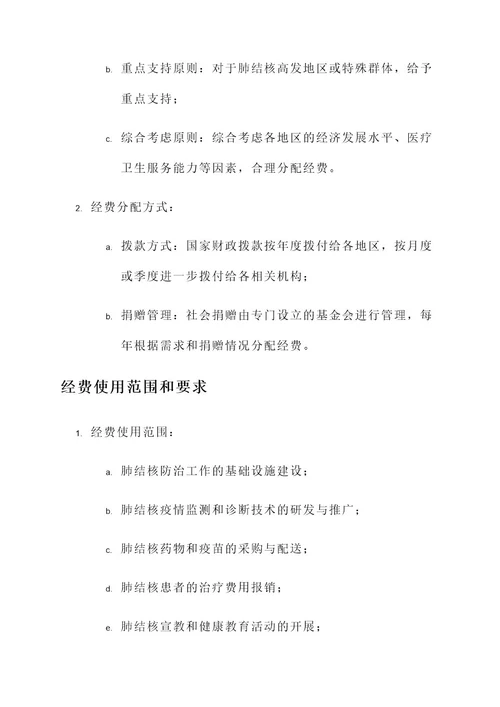 肺结核管理经费发放方案