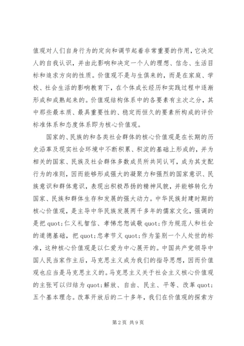 学习社会主义核心价值观的体会和思考.docx