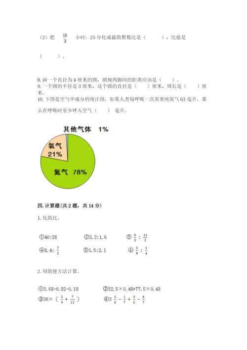 人教版六年级上册数学期末测试卷附答案（模拟题）.docx