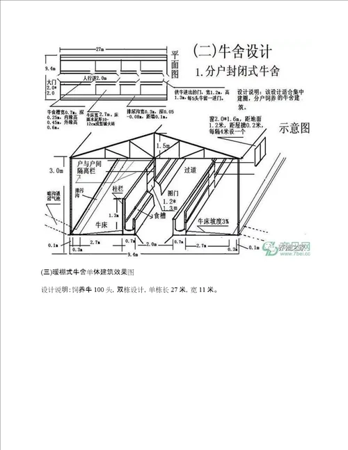 肉牛养殖场平面设计图，养牛场牛棚牛舍图纸