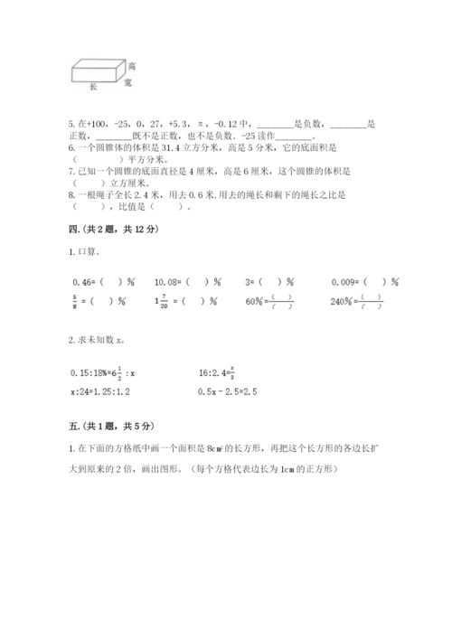 西师大版数学小升初模拟试卷含答案【研优卷】.docx