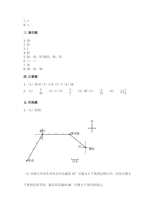 人教版六年级上册数学期中考试试卷含完整答案（易错题）.docx