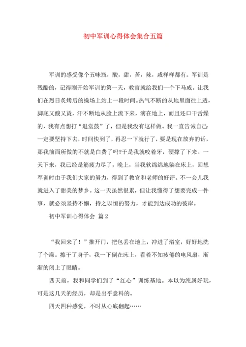 初中军训心得体会集合五篇（三）.docx