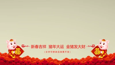 喜庆2019猪年新春贺岁拜年片头视频PPT模板