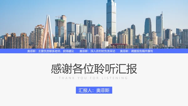 蓝色简约风大学生调研报告PPT模板