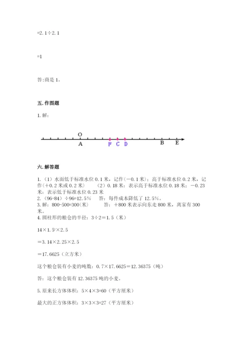 冀教版小学六年级下册数学期末综合素养测试卷【能力提升】.docx