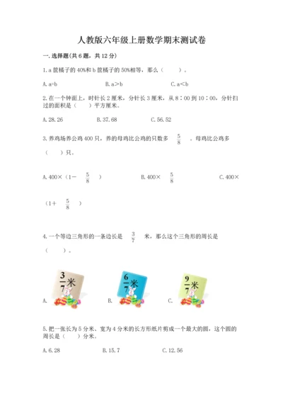 人教版六年级上册数学期末测试卷含答案【完整版】.docx