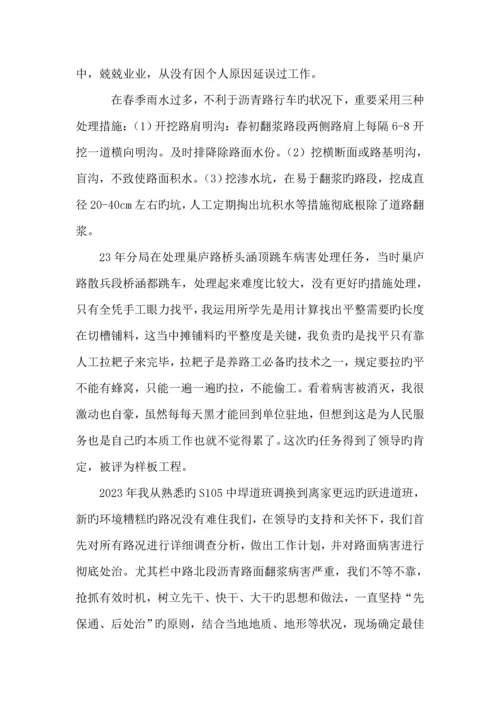 公路养护技术专业技术总结.docx