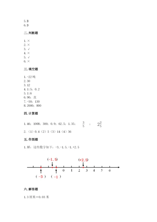 阆中市六年级下册数学期末测试卷及一套完整答案.docx