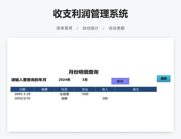 收支利润管理系统