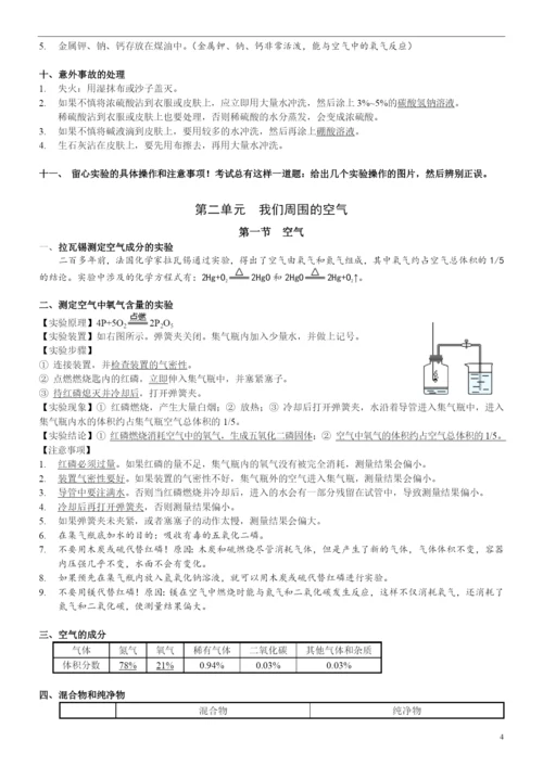 人教版九年级化学知识点总结大全.docx