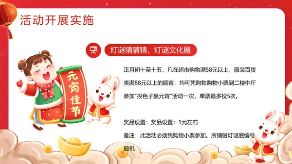 商场兔年欢度闹元宵节暖场活动方案通用PPT模板