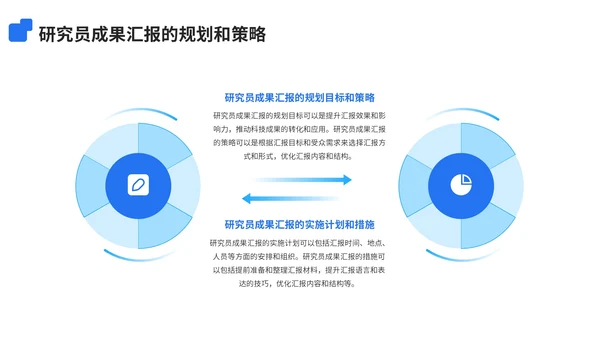 蓝色简约风科技转化研究员成果汇报PPT模板