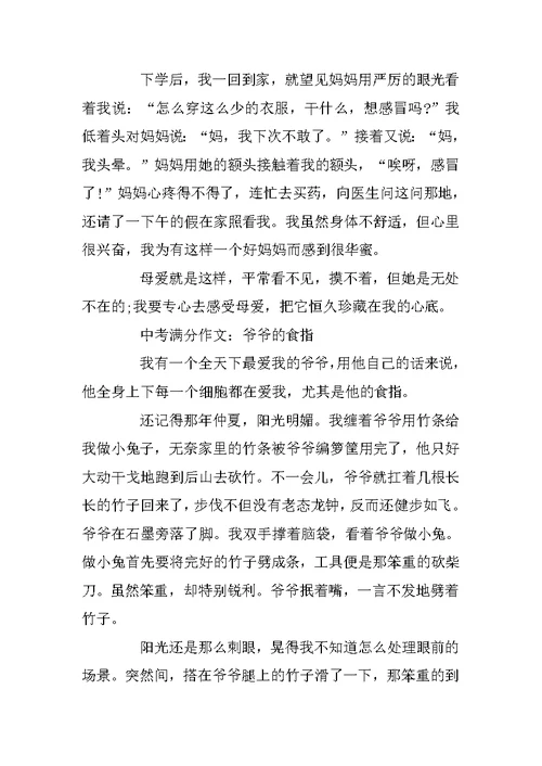 2020中考必备作文素材600字五篇