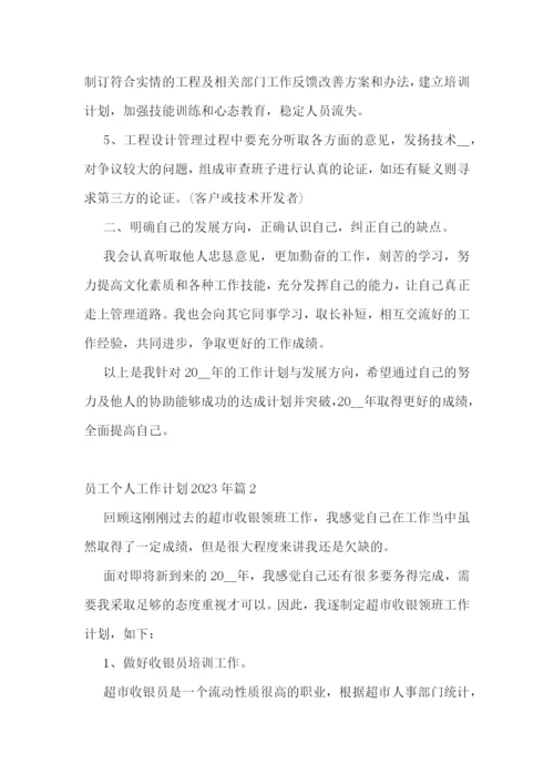 员工个人工作计划2023年(精选5篇).docx