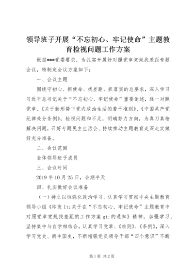 领导班子开展“不忘初心、牢记使命”主题教育检视问题工作方案.docx